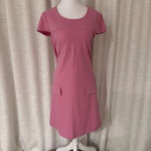 Sunny‎ Leigh Women’s Pink short sleeve stretch knit career dress size 6 Sheath